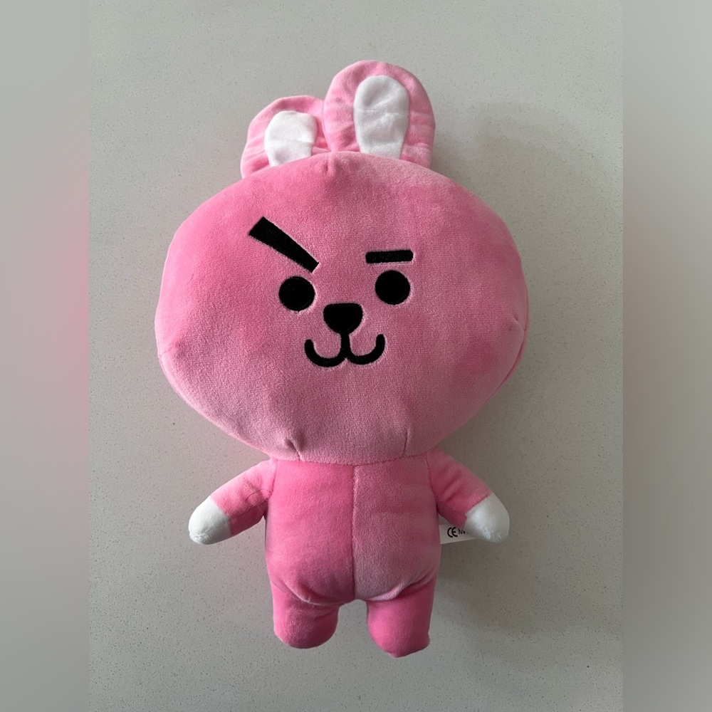 Cooky Plush Doll Stuffed Animal 15" Line Friends BTS Jungkook Pink Rabbit BT21